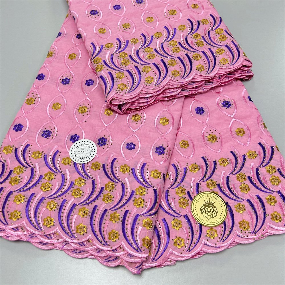 African 100% Swiss Cotton Voile Lace Fabric High Quality Swiss Cotton Voile Lace from Austria for Weddings African Dry Lace