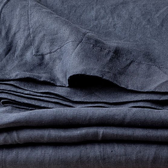 Stone Washed Blue Linen Tablecloth 100% linen Plain colors Table Cover Pure Linen Fabric