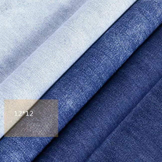 Factory low cost 12 slub high stretch fadeless denim fabric denim clothing fabric cloth for jeans