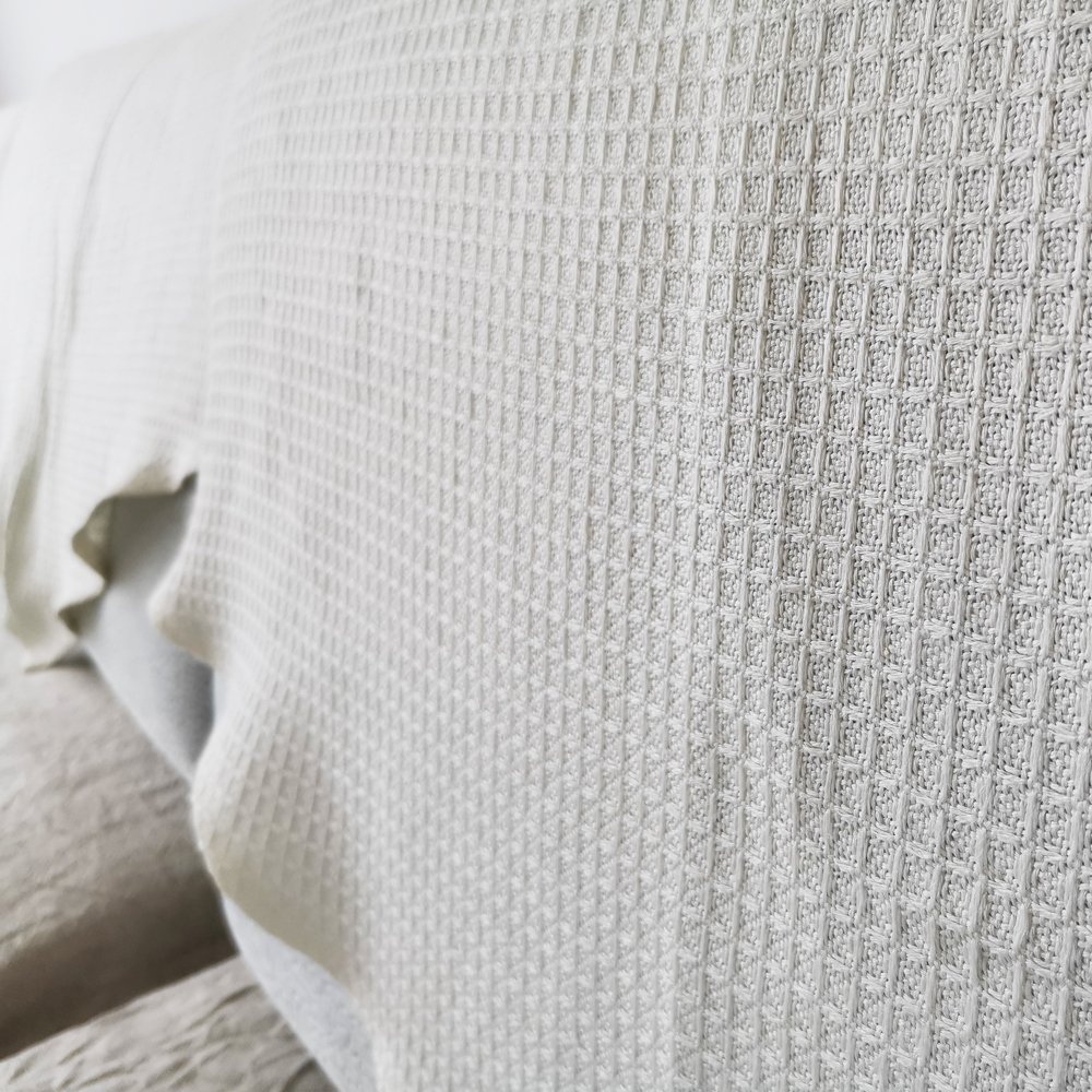100% linen 14S White Waffle fabric 350gsm weight for bath towel pillow towel baby blanket handmade dyed Toyonau Geometric