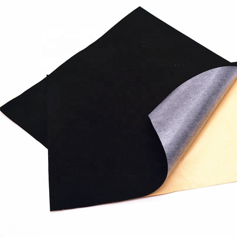 polyester tricot flock Self Adhesive Flock velvet fabric with back glue paper stickers for jewelry box car upholsteryy
