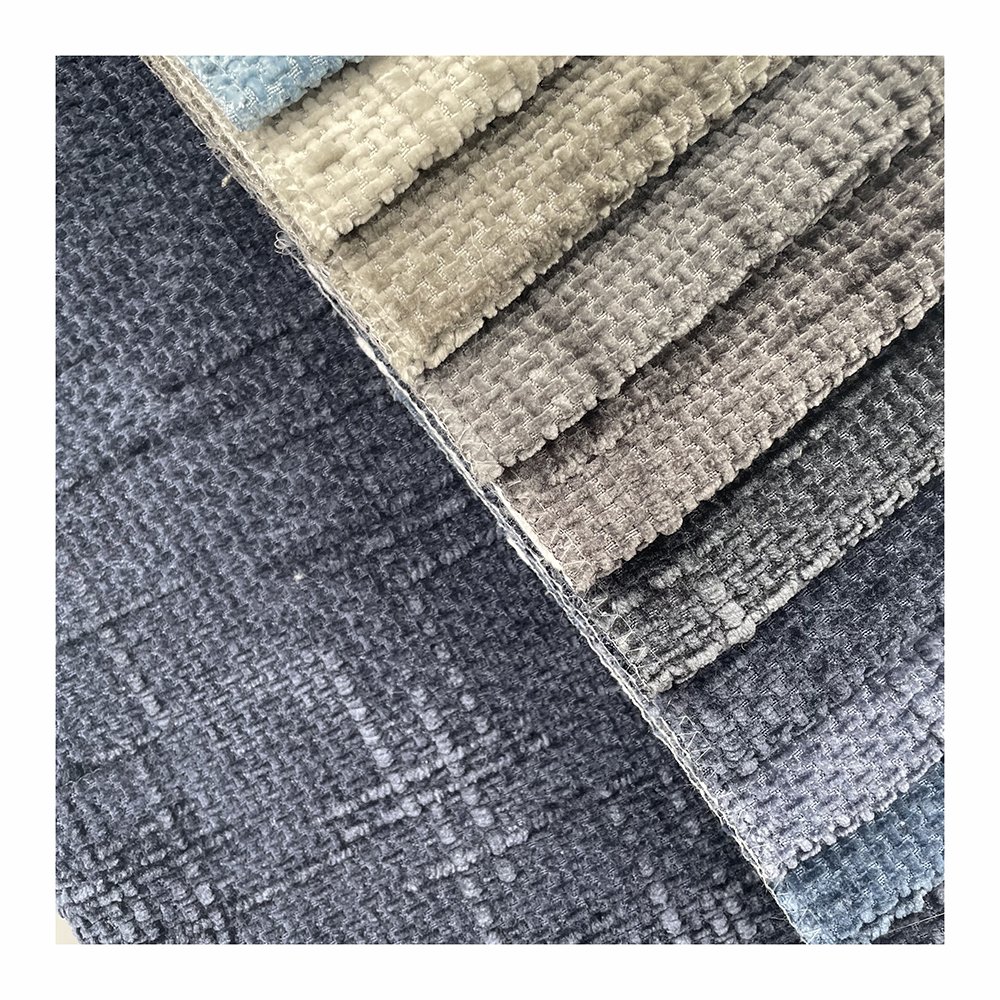 100% polyester plain dyed special bamboo pattern chenille upholstery fabric home decor