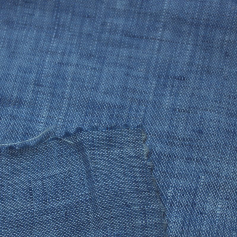 Wholesale woven plain style hot selling 100% linen fabric for dress casual wear shirt cloth YARN DYE CHAMBRAY