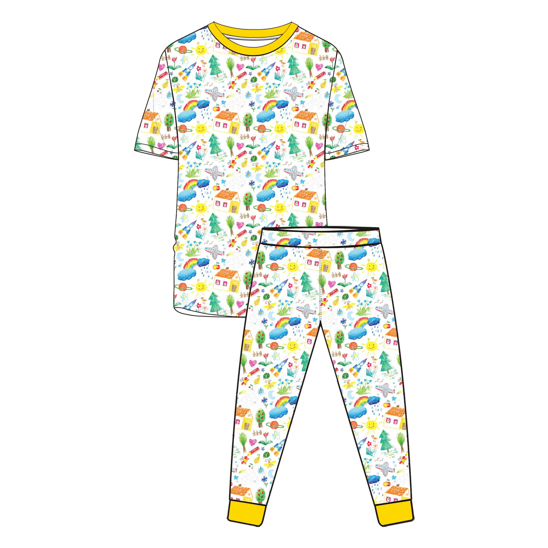 Eco Friendly Bamboo Kids Pajamas with Custom Prints Soft Durable and Hypoallergenic Two Piece Nightwear