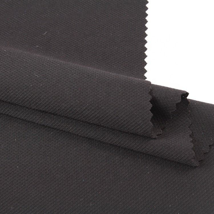Custom eco-friendly repreve knitted tela crepe solid ity poly grs recycle twill scuba crepe fabric for clothing