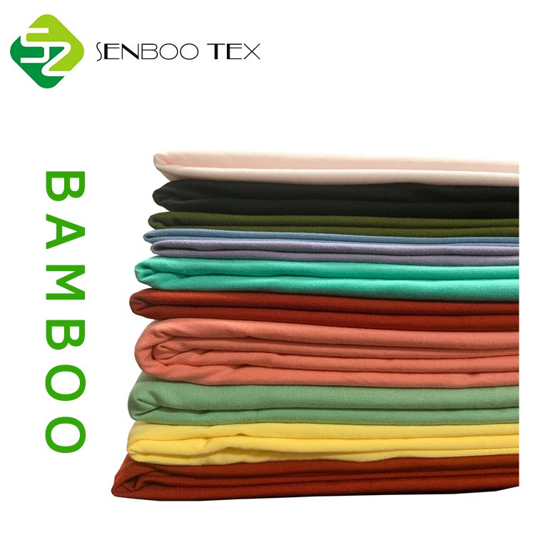 OEKO TEX Wholesale 95% Organic Bamboo & 5% Spandex 180~240gsm Knitted Jersey Fabrics Baby Pajamas Underwear & Dresses