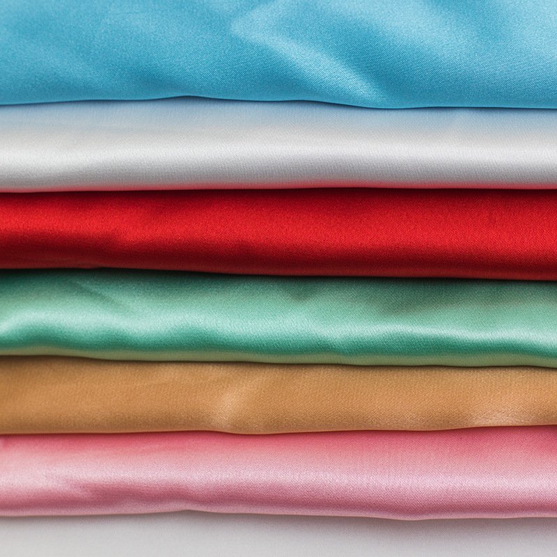 Custom Dyed Fabrics Wholesale Women Silk Satin 100% Polyester Fabric satin fabric For Clothes