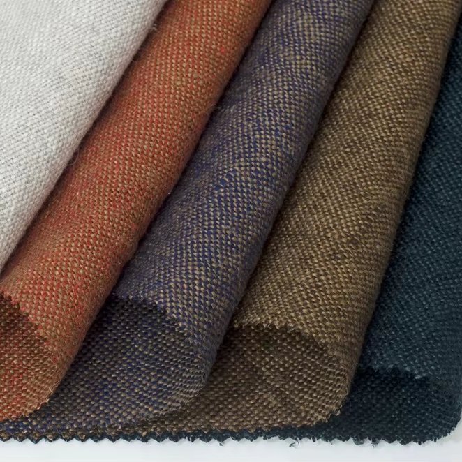 #1293 Vintage washed flax linen fabric factory blackout natural crepe linen solid color linen fabric