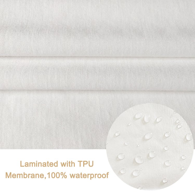 OEKO Factory Wholesale Bamboo Fiber Cool Knitted TPU Membrane Waterproof Breathable Home Textiles Fabric