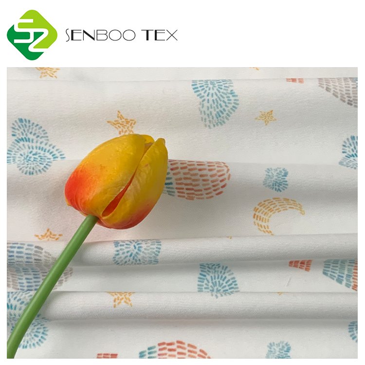 New Collection GOTS Certified 100% Organic Cotton Knit Fabric Digital Interlock Weft for Baby Jumpsuits and Sleepwear Washed