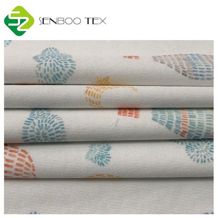 New Collection GOTS Certified 100% Organic Cotton Knit Fabric Digital Interlock Weft for Baby Jumpsuits and Sleepwear Washed