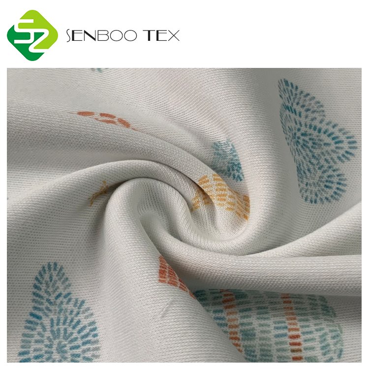 New Collection GOTS Certified 100% Organic Cotton Knit Fabric Digital Interlock Weft for Baby Jumpsuits and Sleepwear Washed