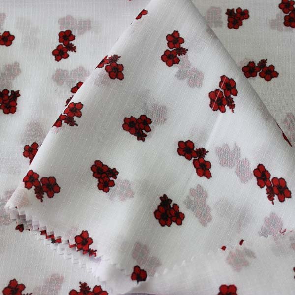 Woven printed lattice linen 100% polyester fabric for dresses/T-shirt/pajamas
