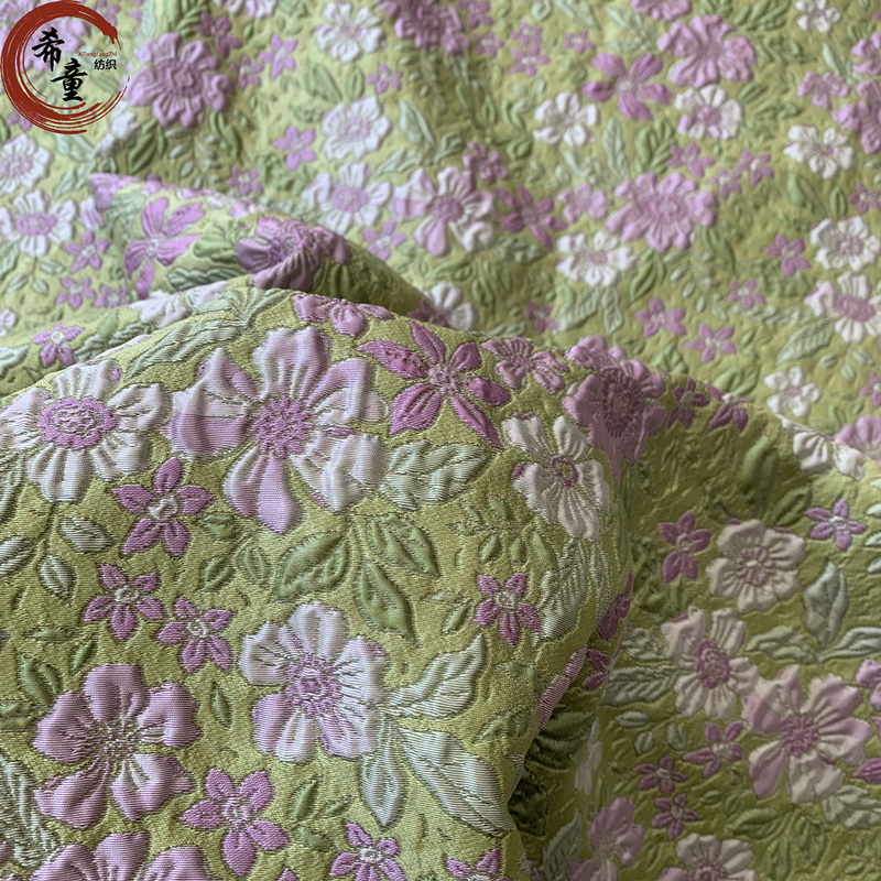 3D FLOWER TEXTILES SUPPLIER 100%polyester woven customize fashion yarn dyed brocade jacquard fabrics for dress