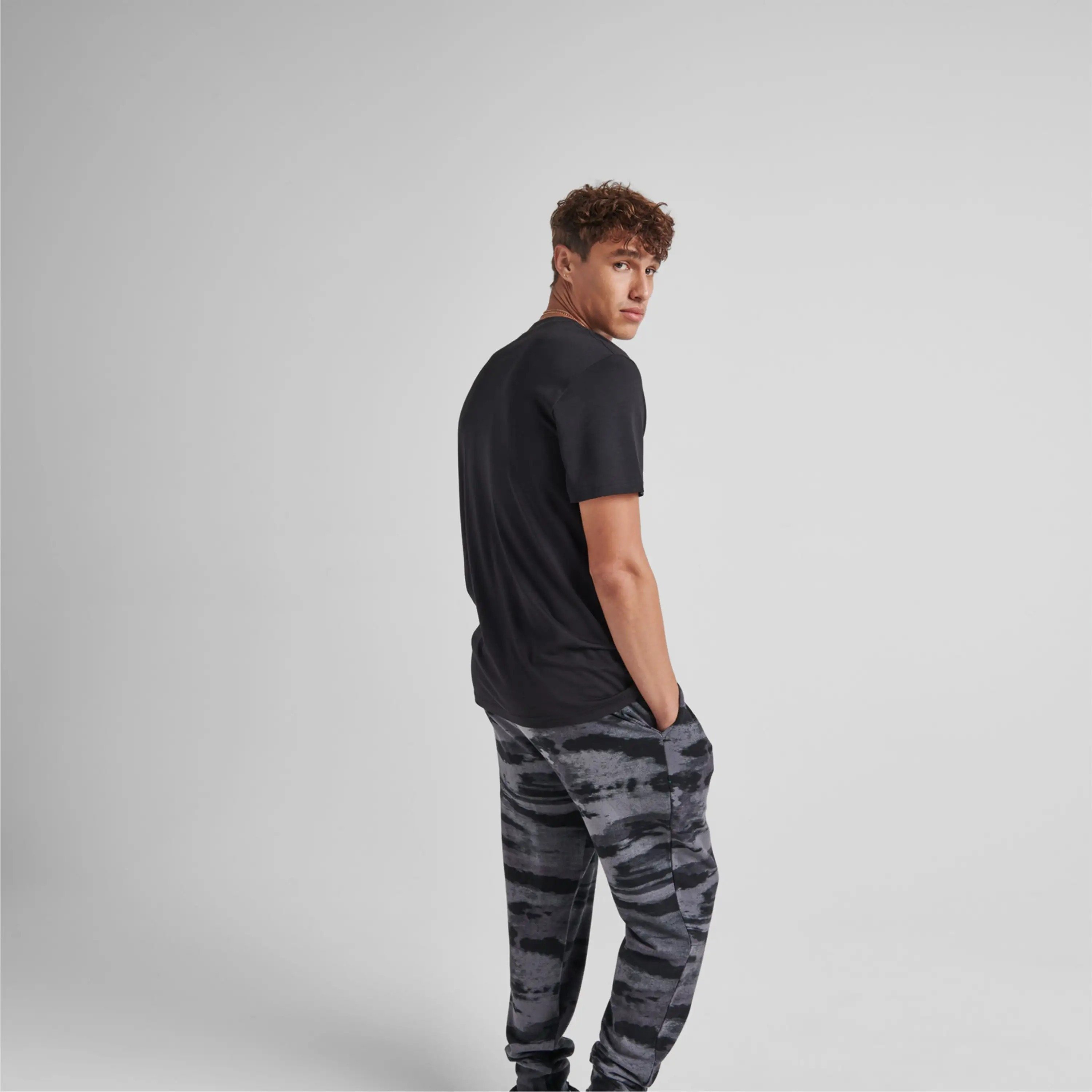 Men's Regular Fit Crewneck Bamboo T-Shirt Breathable Soft Viscose Fabric Plain Dyed with Printed Logos and Private Tags