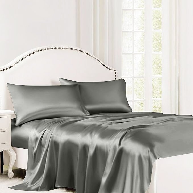 Luxury Bamboo Mattress Protector and 4-Piece Quilt Pattern Bed Sheets Set King and Queen Sizes for Home Textile Bedding