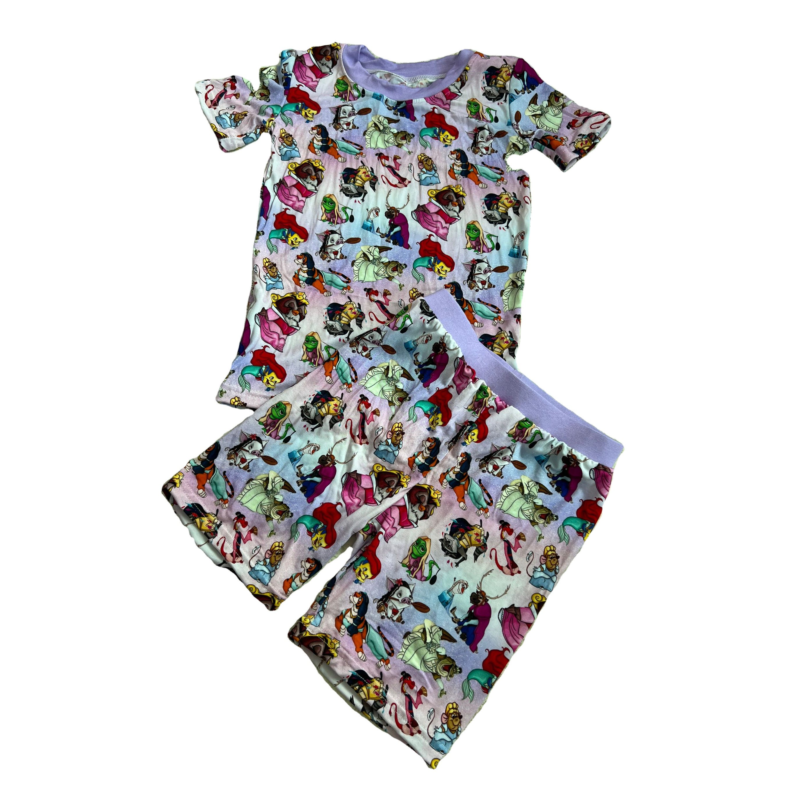 Ready To Ship No Moq Summer Viscose Fabric Pajamas Kids Pjs Sets Shorts Bamboo Clothes For Babies
