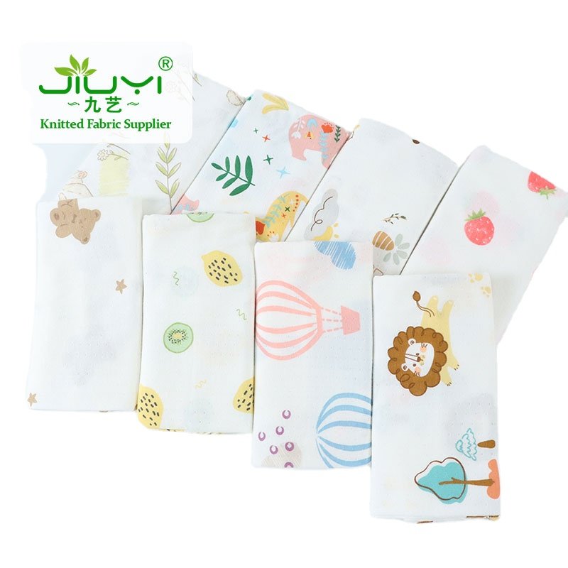 Direct Selling Printing dot 70 bamboo 30 cotton jacquard Bamboo fiber single jersey fabric for kids clothing