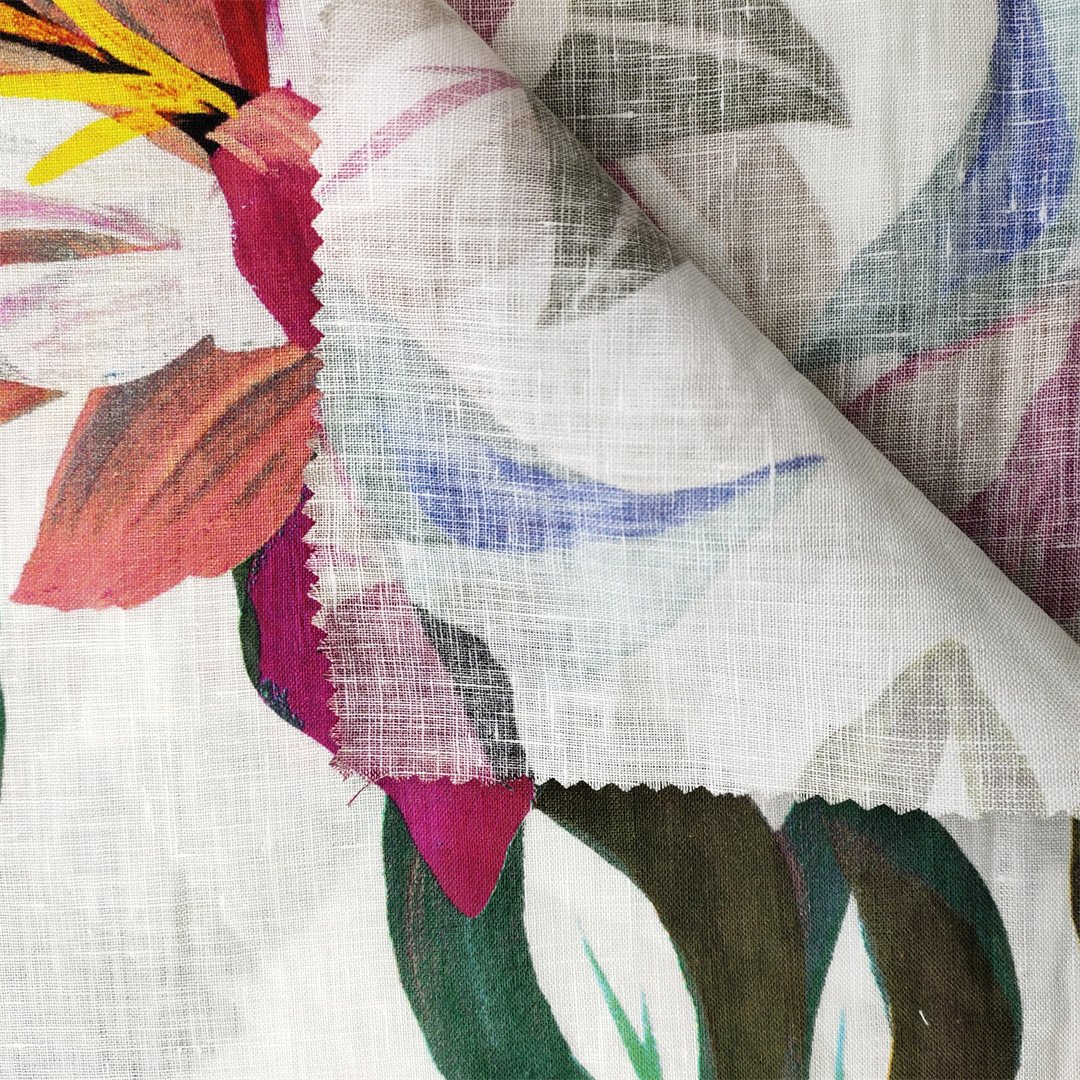 Chinses Factory Organic Linen Fabric Custom Printed Linen Fabric 100% Printed Linen Fabric For Clothing