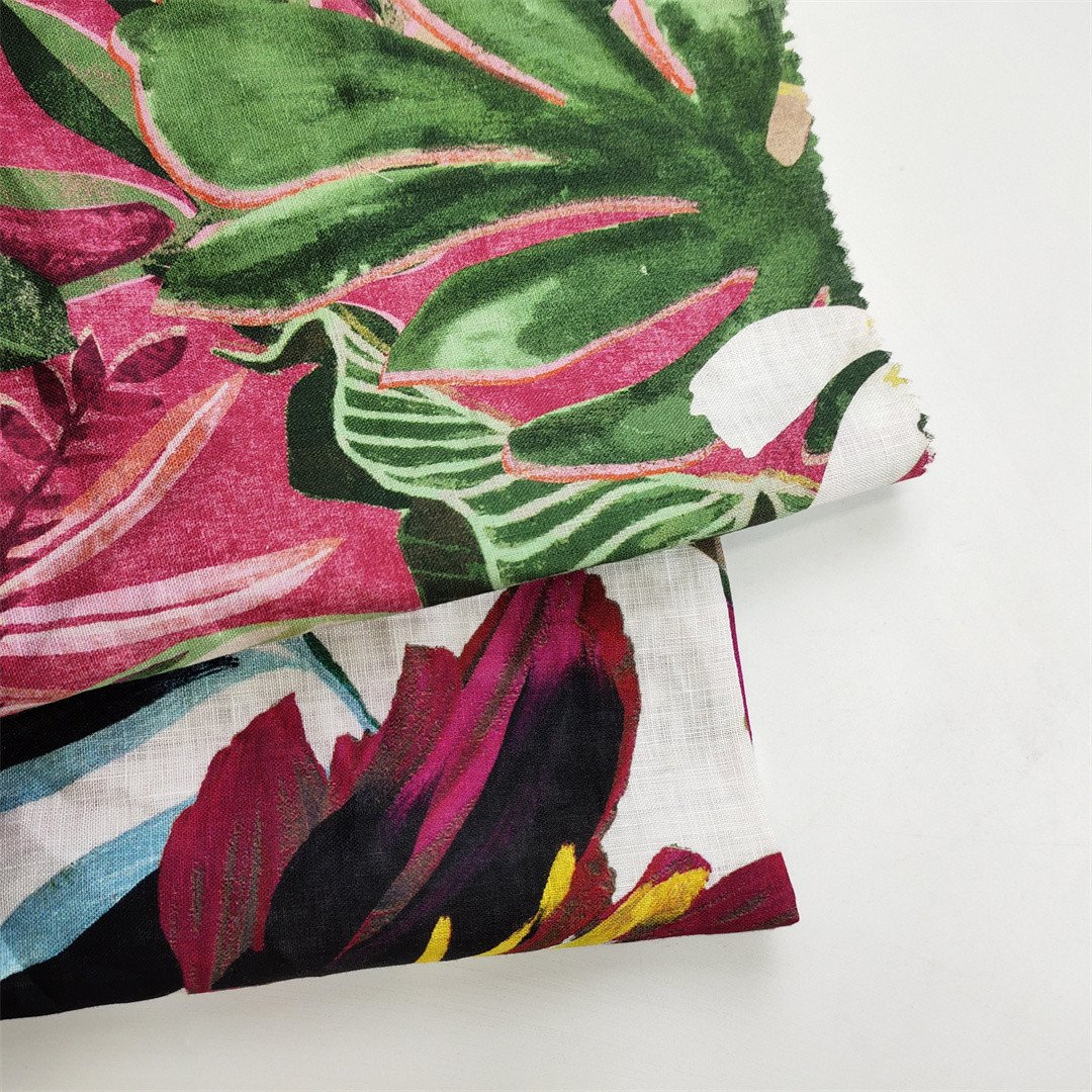 Chinses Factory Organic Linen Fabric Custom Printed Linen Fabric 100% Printed Linen Fabric For Clothing