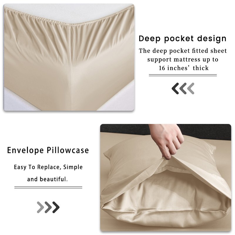 High Quality Organic bamboo bedding sheets set Luxury Home Textiles 4 Pieces bed sheet 100% Bamboo Lyocell Sheets set