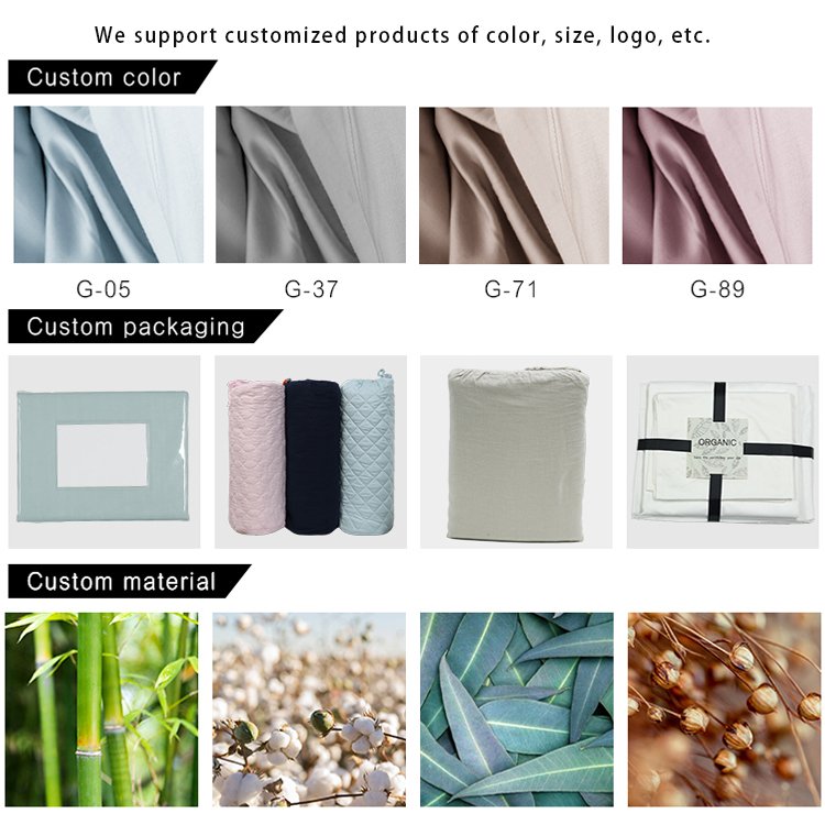 High Quality Organic bamboo bedding sheets set Luxury Home Textiles 4 Pieces bed sheet 100% Bamboo Lyocell Sheets set