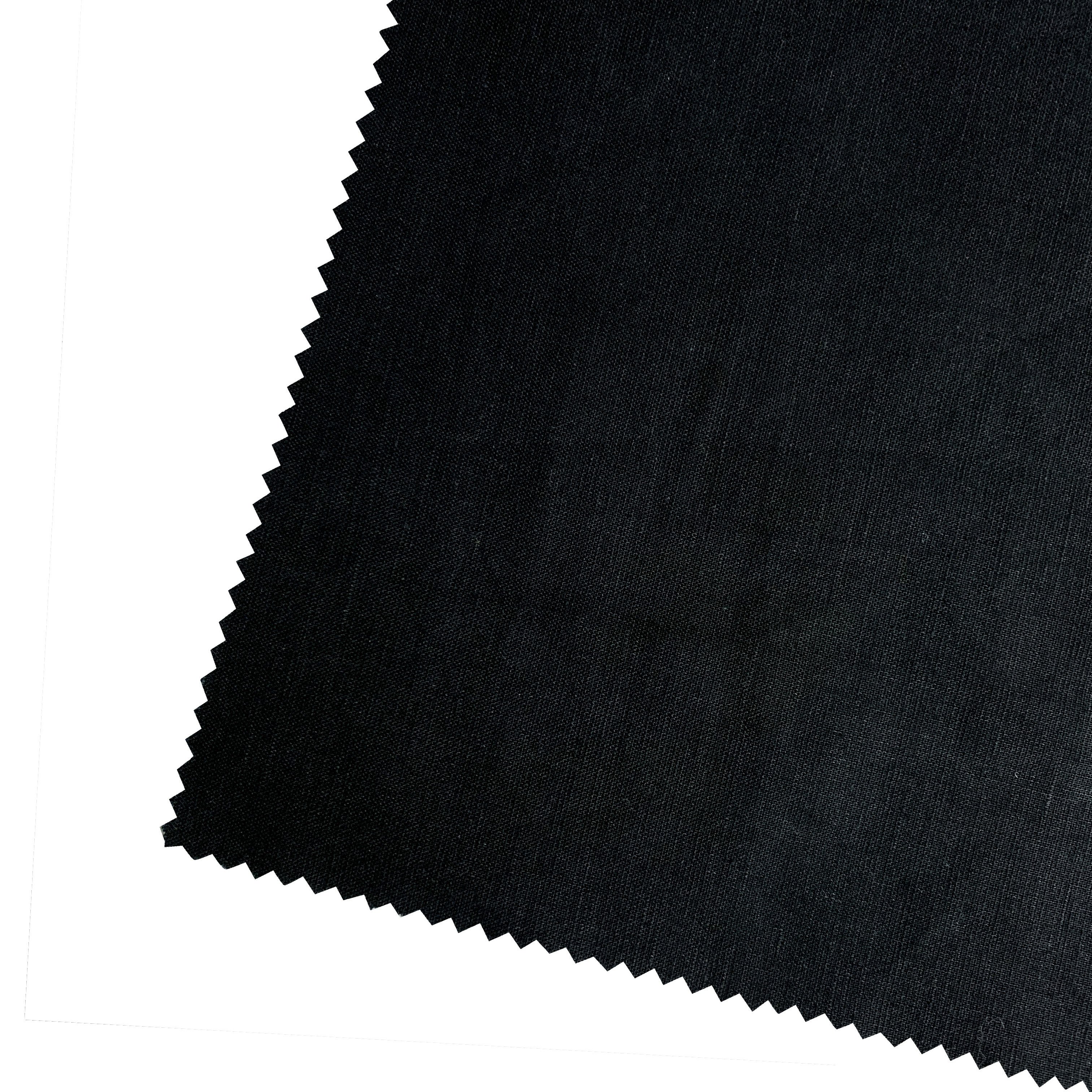 Low Price High Quality 55%Linen 45%Cotton Yarn Dyed Black Linen Fabric For Dress