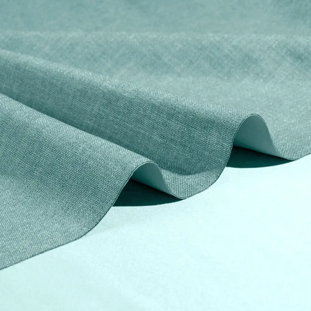 inherent flame resistant fireproof 100% polyester faux linen blackout fabric for home textile