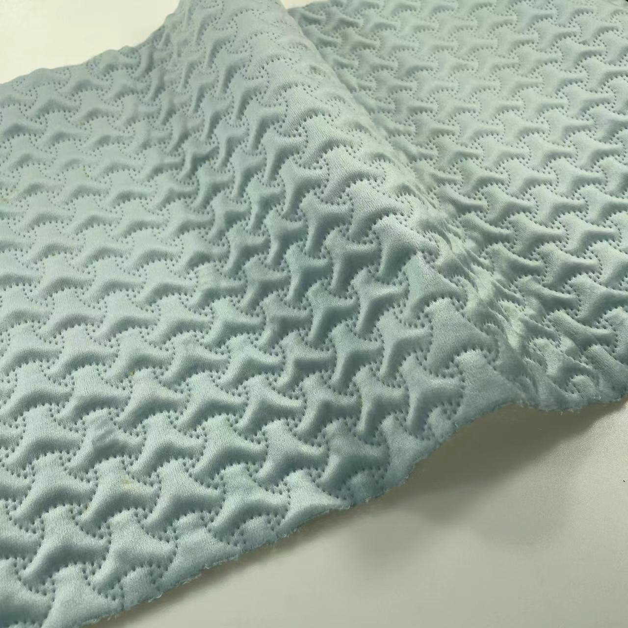1.4mm 100% Polyester Fabric 3D Stereo Ultrasonic Cotton Herringbone PU Synthetic Leather for Shoes Clothing Bags Sofa Garments