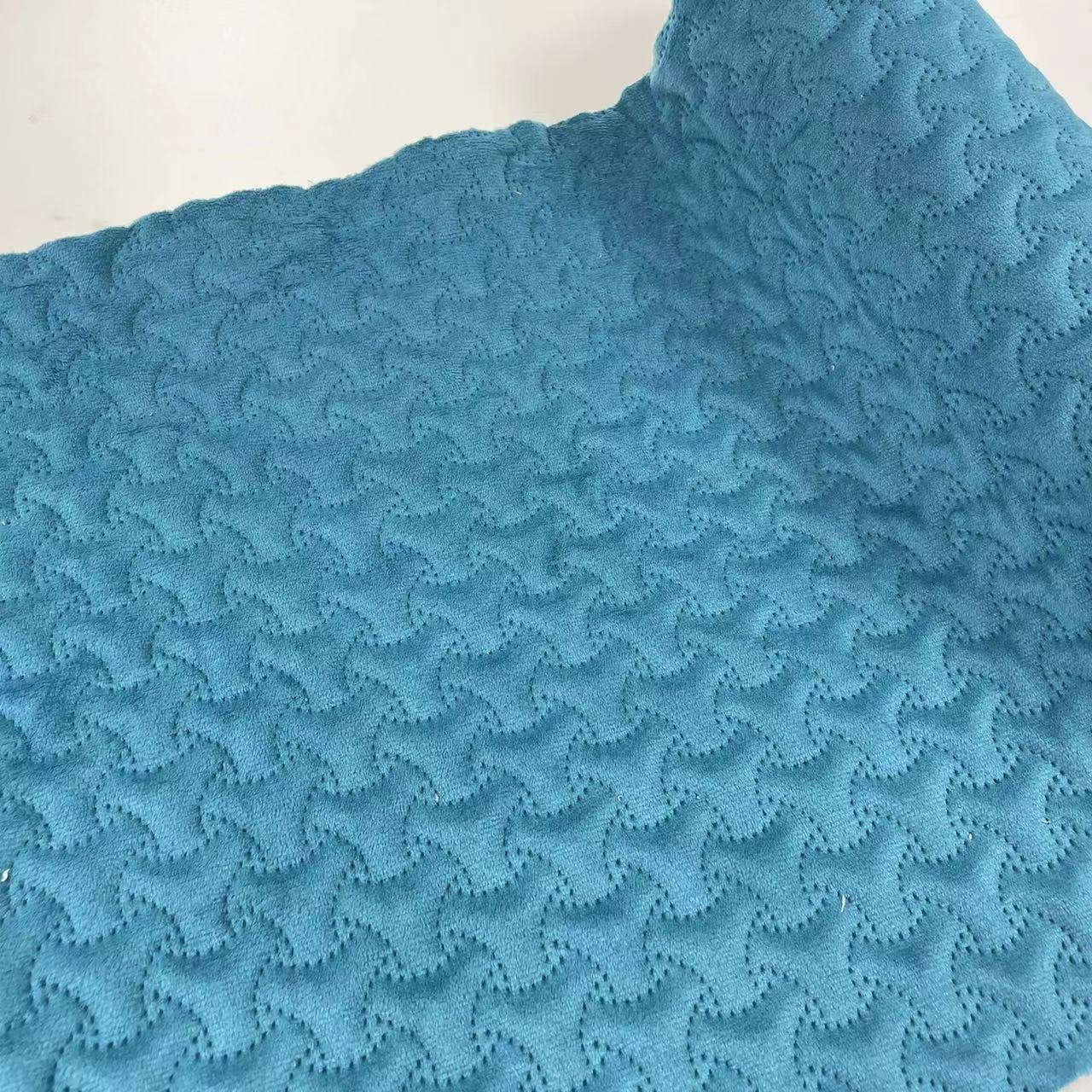 1.4mm 100% Polyester Fabric 3D Stereo Ultrasonic Cotton Herringbone PU Synthetic Leather for Shoes Clothing Bags Sofa Garments