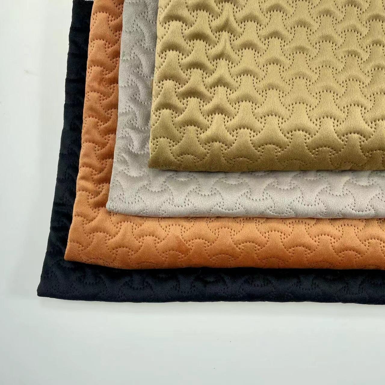 1.4mm 100% Polyester Fabric 3D Stereo Ultrasonic Cotton Herringbone PU Synthetic Leather for Shoes Clothing Bags Sofa Garments