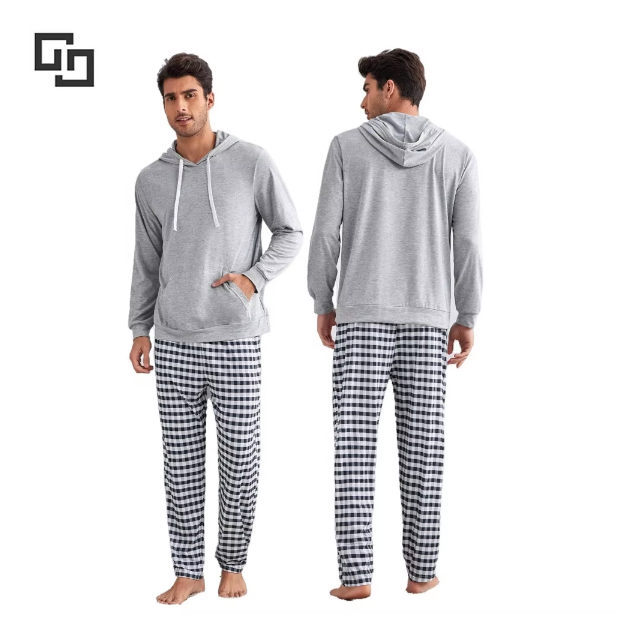 Long Cozy Pajamas for Men Cotton Men's Hoodies & Sweatshirts Pajama Pants Wholesale Sleepwear Modal Loungewear Set
