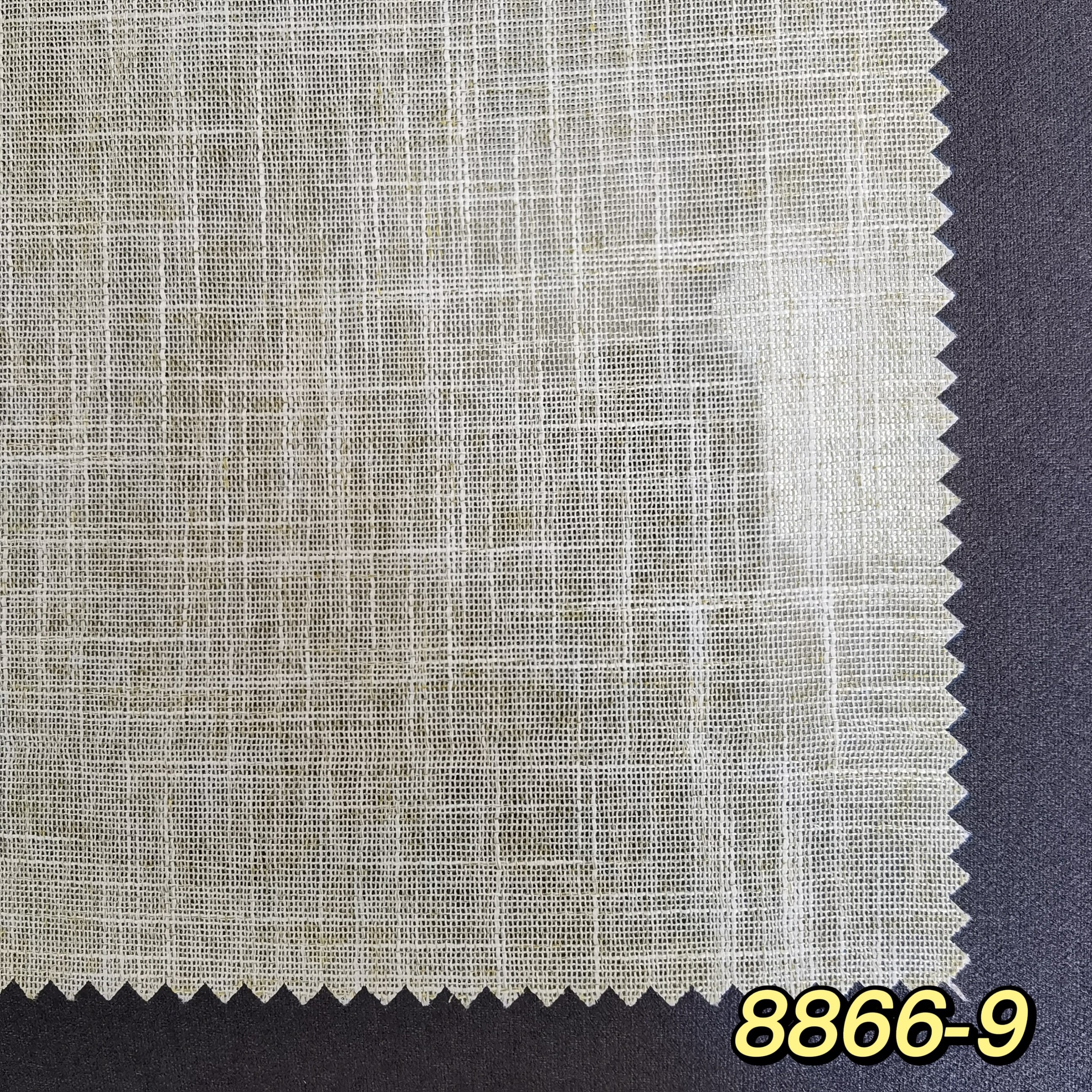 Natural Linen Simple Design Slub Polyester Sheer Curtain Fabric