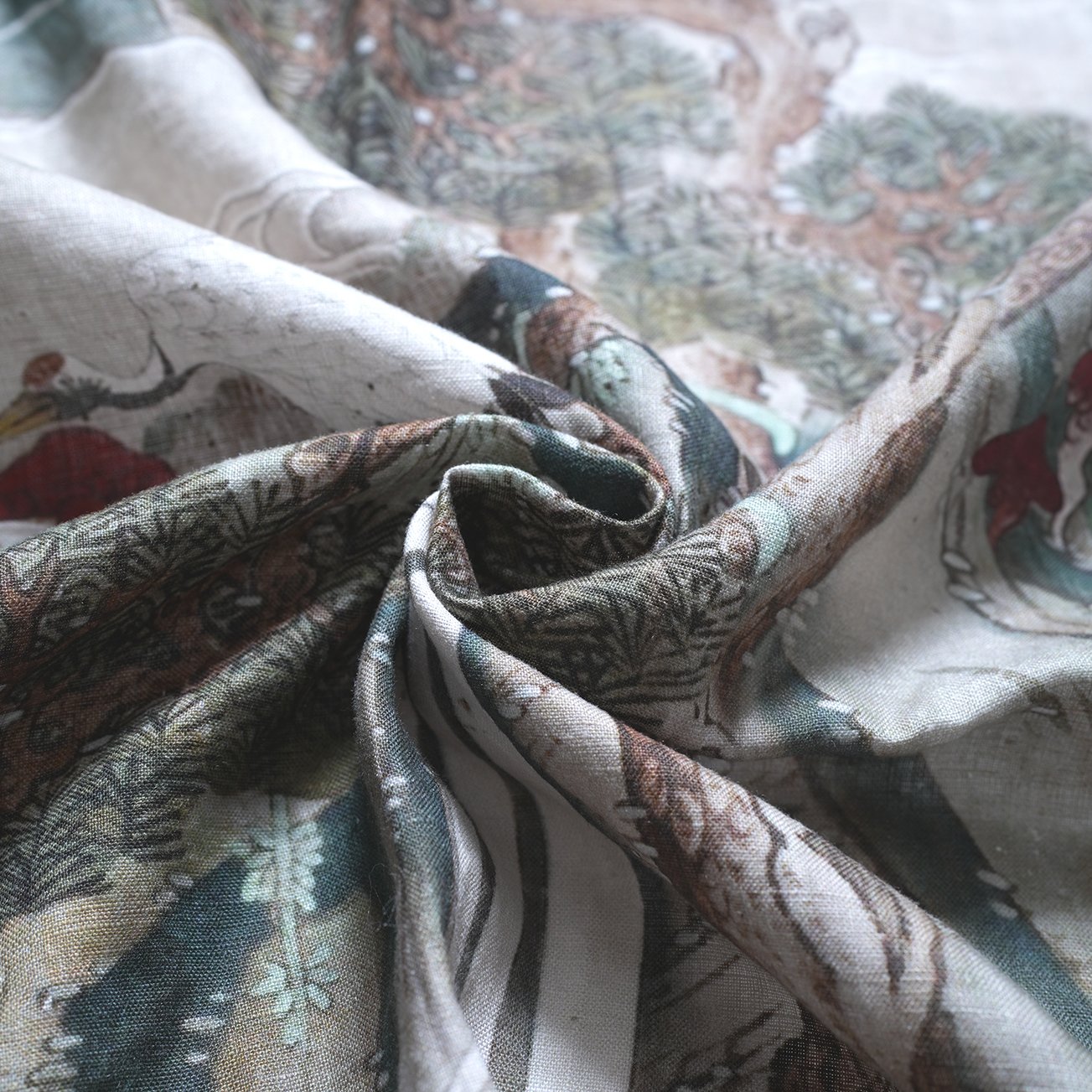 Custom design digital print pure 100% linen custom fabric printing