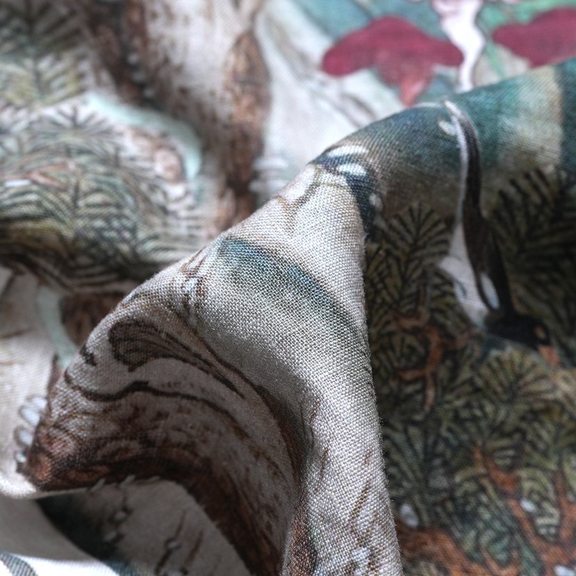 Custom design digital print pure 100% linen custom fabric printing