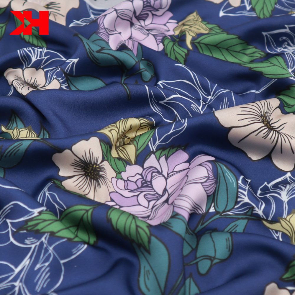 Kahn woven smooth fabric custom printed fabric satin