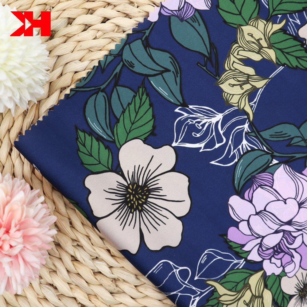 Kahn woven smooth fabric custom printed fabric satin
