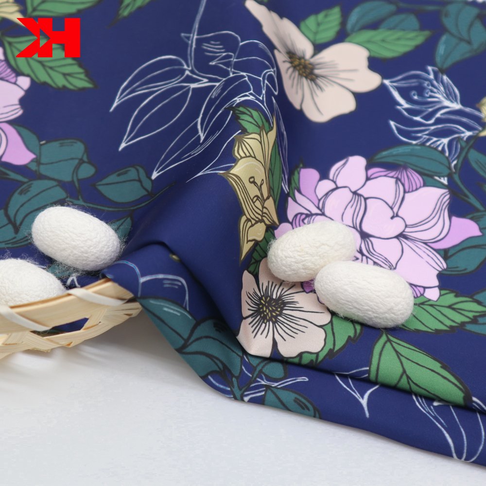 Kahn woven smooth fabric custom printed fabric satin