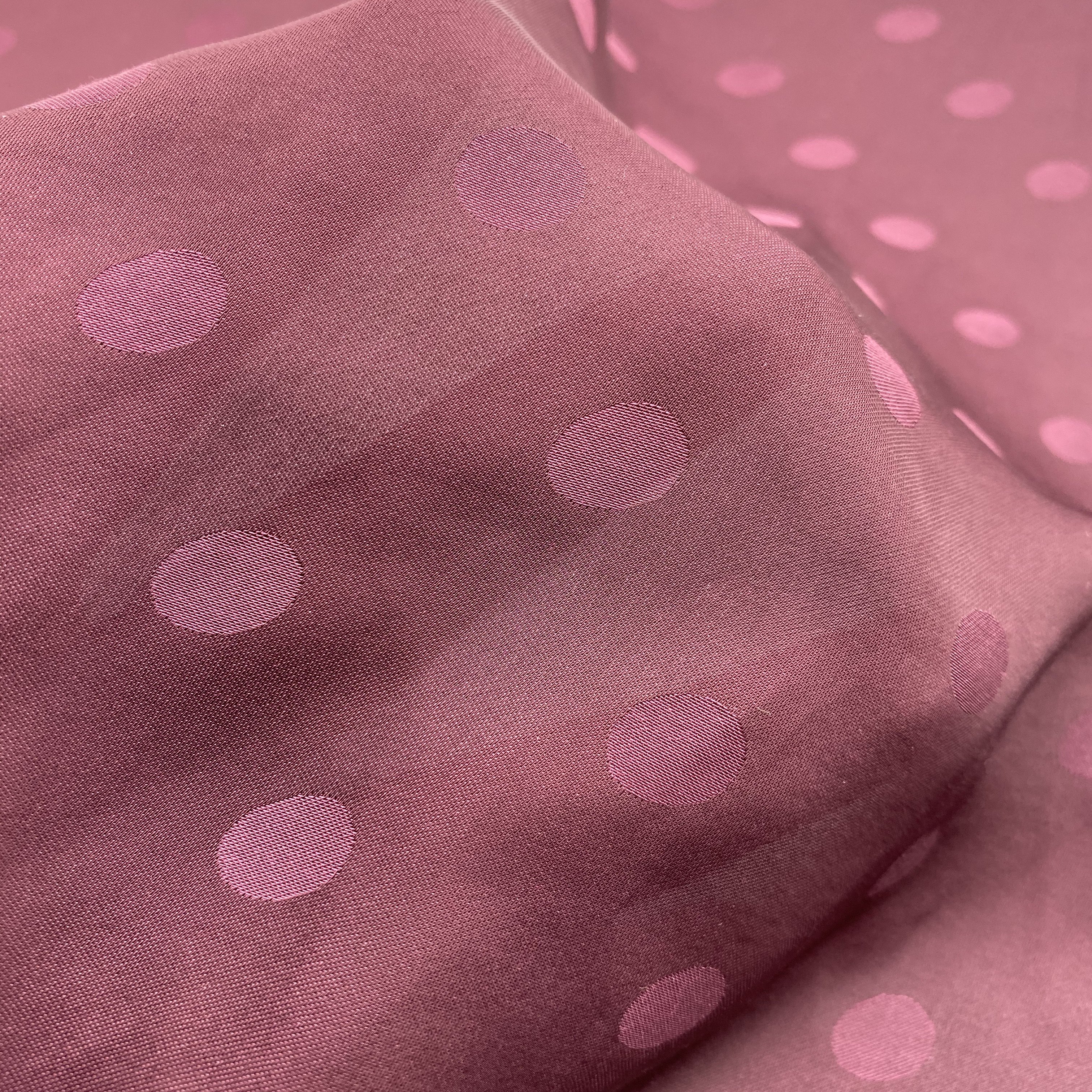 Soft hand feel smooth touching night wear textile blouse dress shirt pajamas satin polka dot jacquard clothing fabric