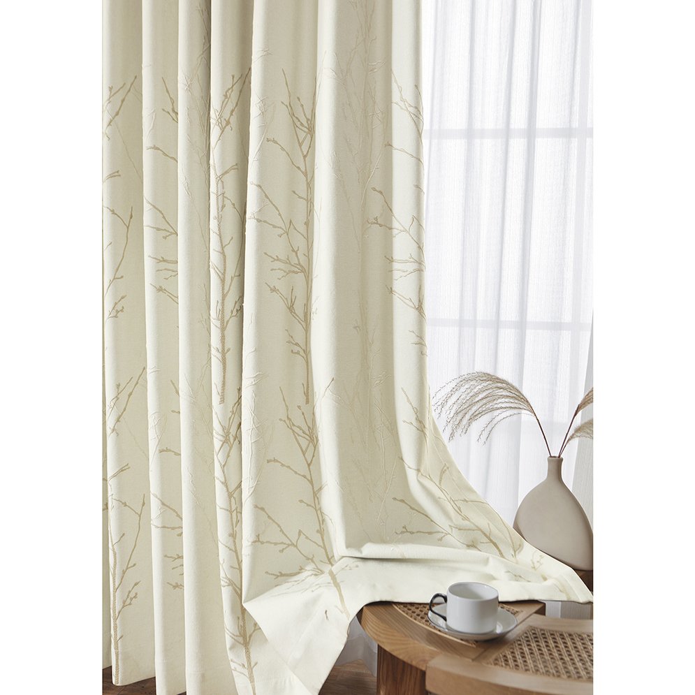 Economically Affordable Wholesale Chinese Style 3D Embroidered Floral Double Layer Window Curtains Blinds For The Bed Room