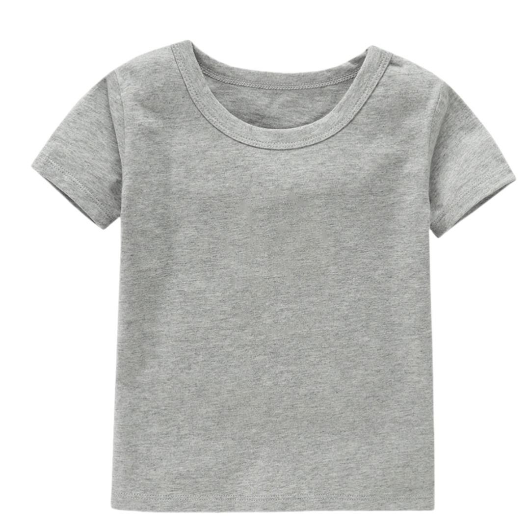 Customized Logo/Design Babies Clothes Bamboo Fiber Baby T-Shirts Short Sleeves Solid Color Kids Clothing