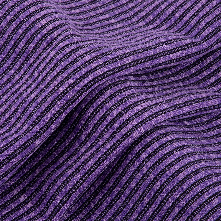 New Design Luxury Two-Tone Purple Velvet Ribbed Fabric 97% Polyester 3% Spandex Heavyweight Striped Texture for Stylish Outfits