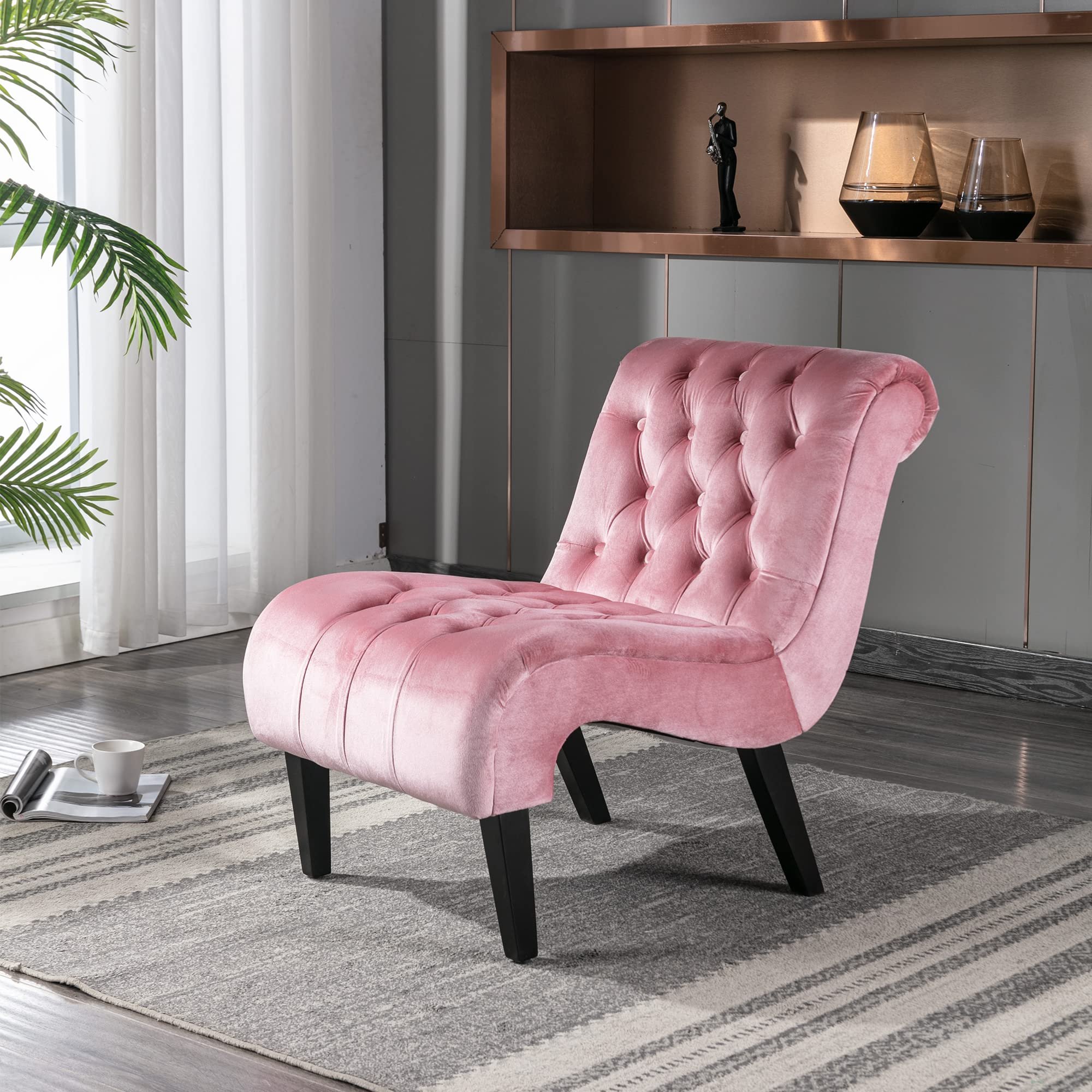 Apartment Tufted Plush Lazy Recliner Nordic Rocking Chair Home Living Room Leisure Single Couch Sofa Chair With Stool