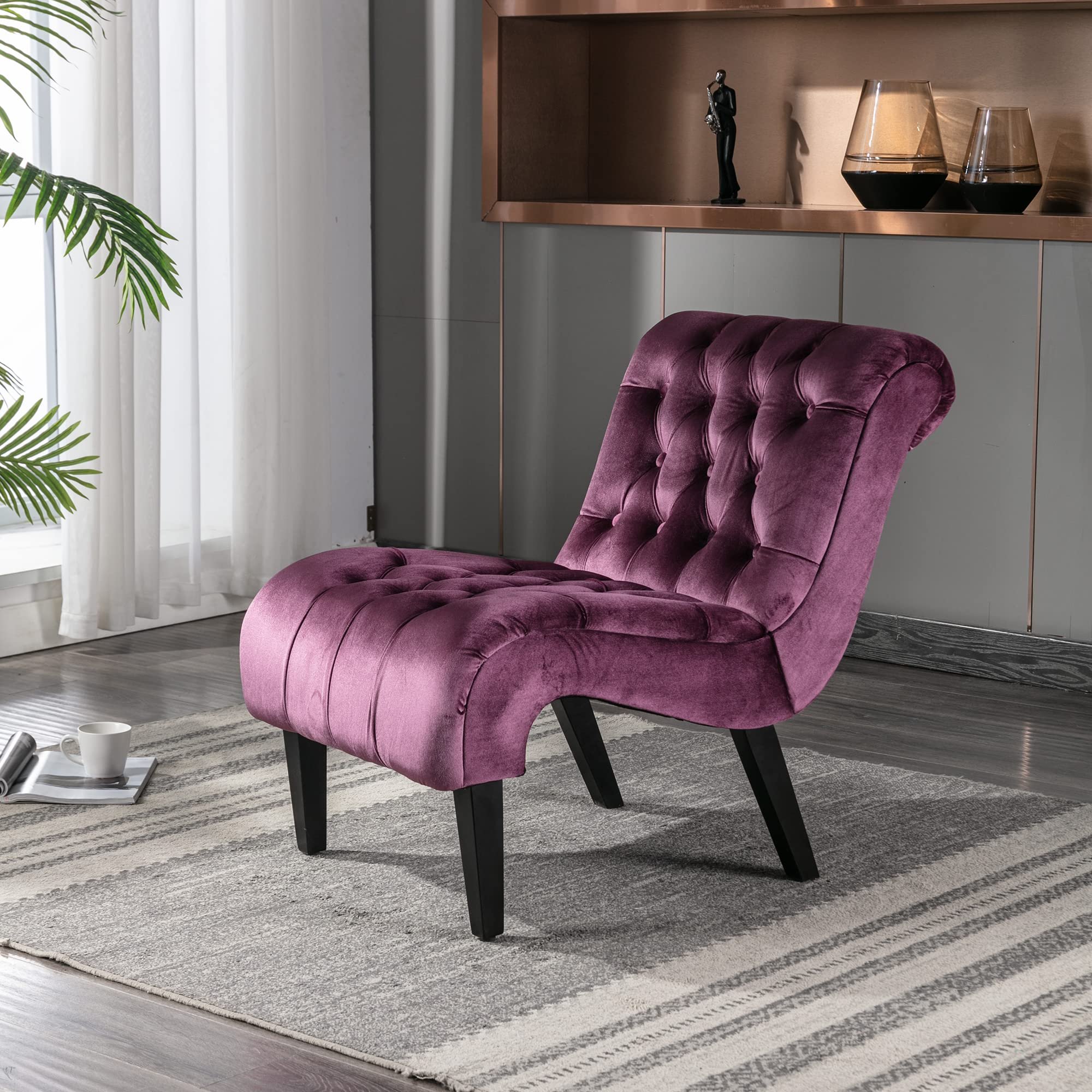 Apartment Tufted Plush Lazy Recliner Nordic Rocking Chair Home Living Room Leisure Single Couch Sofa Chair With Stool