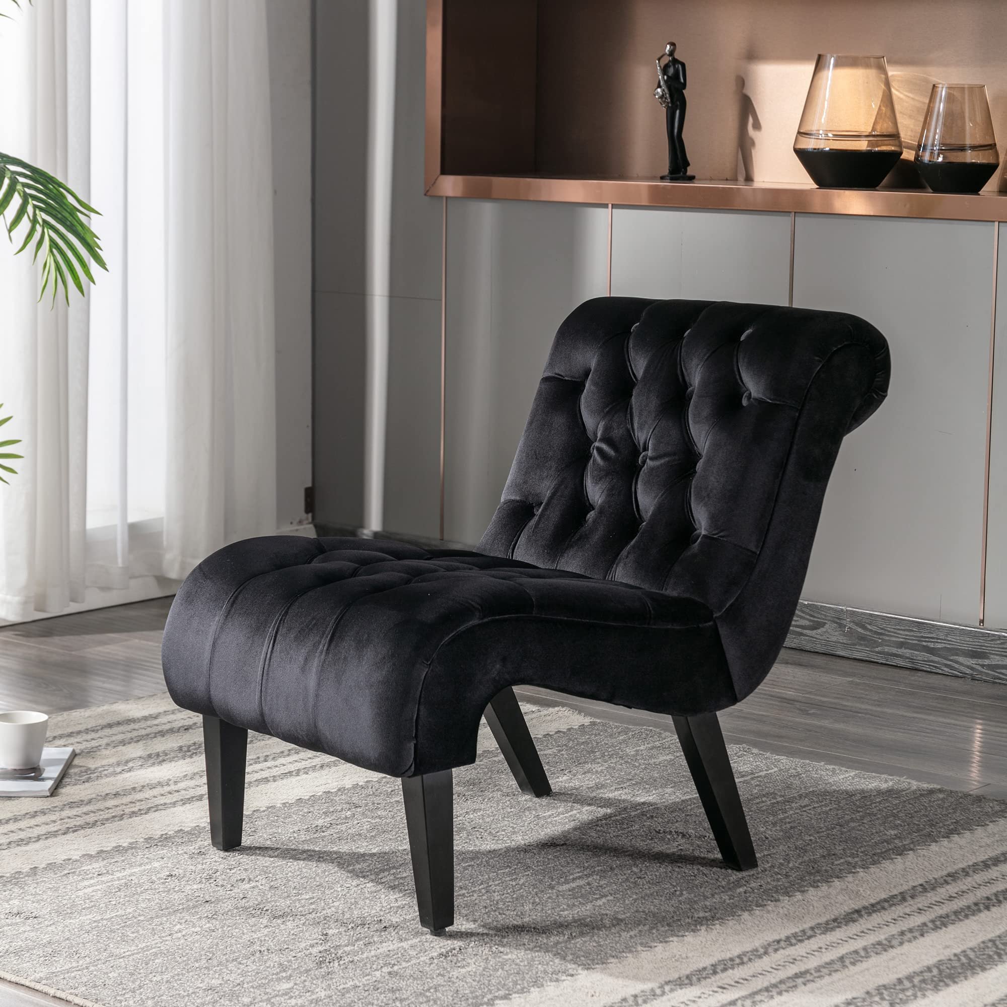 Apartment Tufted Plush Lazy Recliner Nordic Rocking Chair Home Living Room Leisure Single Couch Sofa Chair With Stool