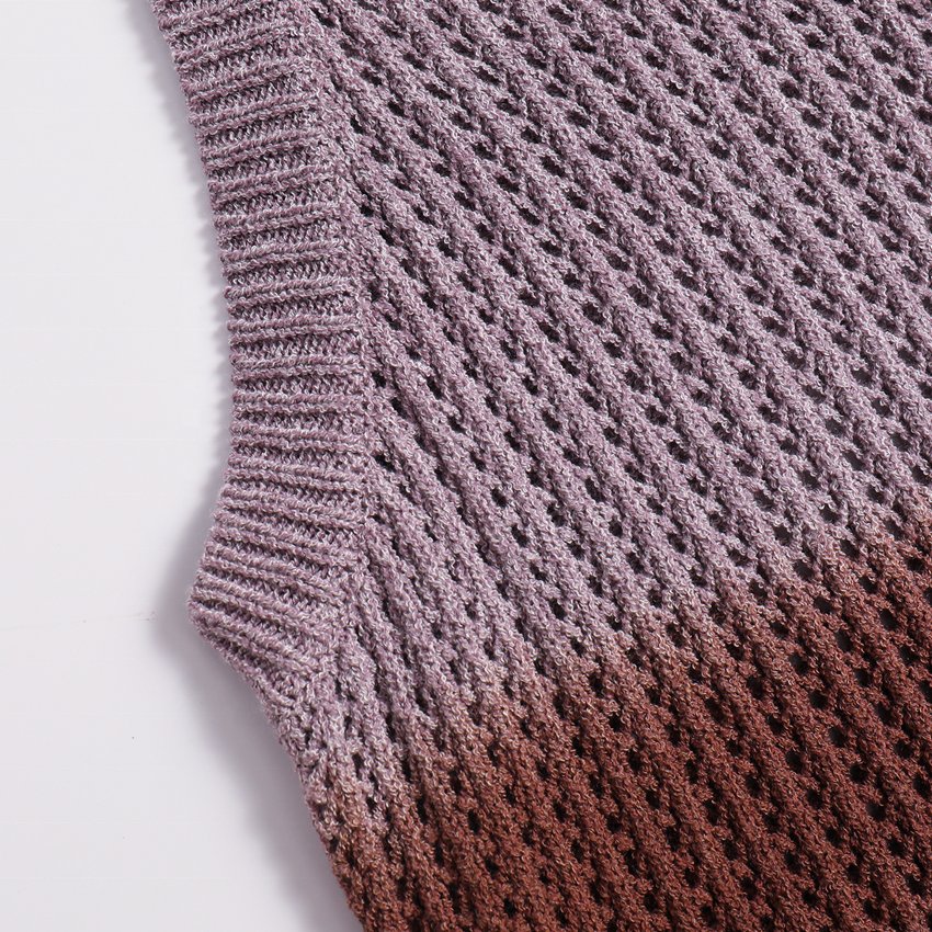Factory Wholesale Cotton / Bamboo Fiber Hand Embroidery Women Pullovers Knitted Purple/Dark Brown/Beige Camisole For Women