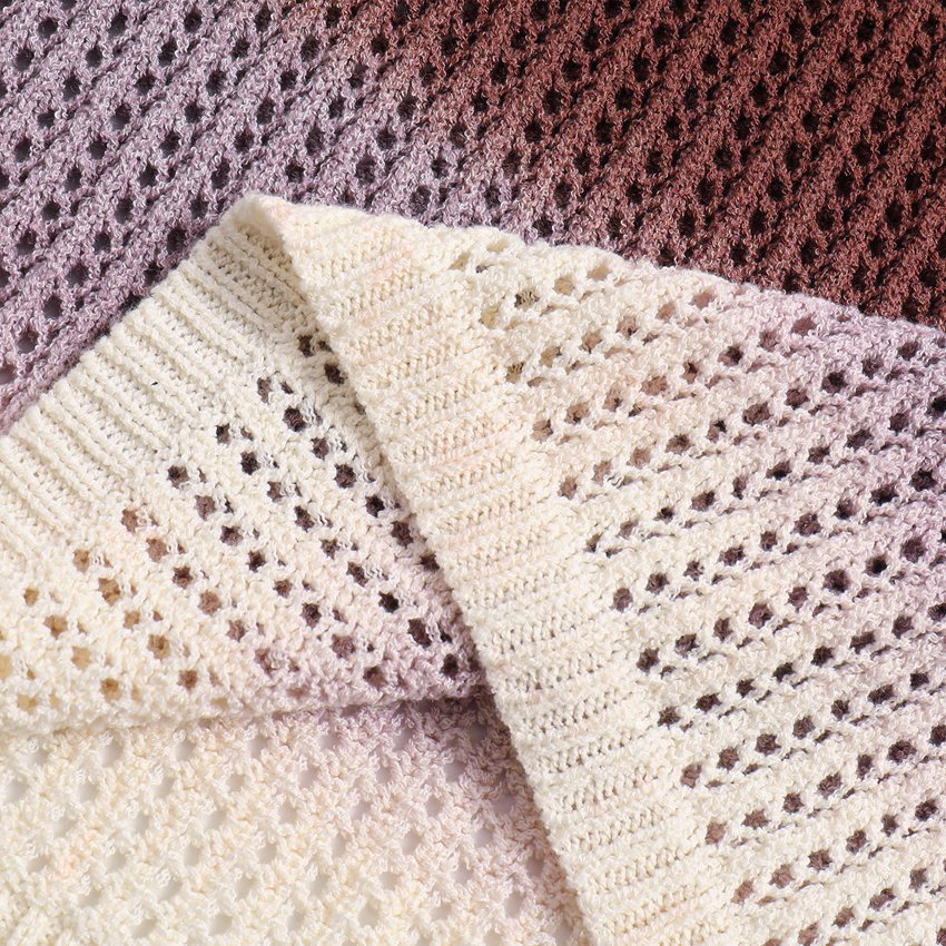 Factory Wholesale Cotton / Bamboo Fiber Hand Embroidery Women Pullovers Knitted Purple/Dark Brown/Beige Camisole For Women