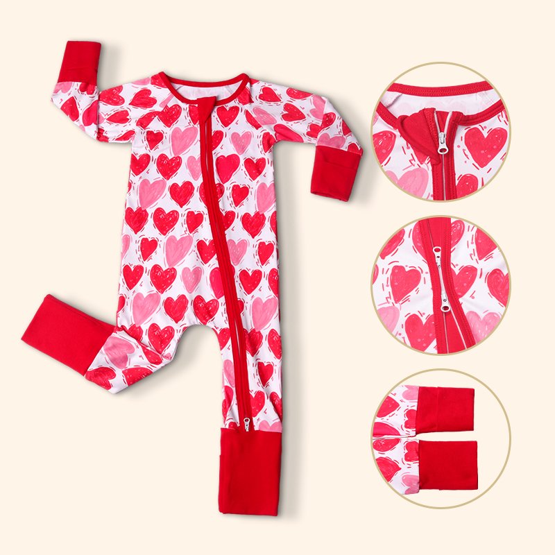 OEM Bamboo Zipper Baby Pajamas ODM Newborn Baby Clothes Clothing Natural Fabric Plain bamboo sleeper Long Sleeves