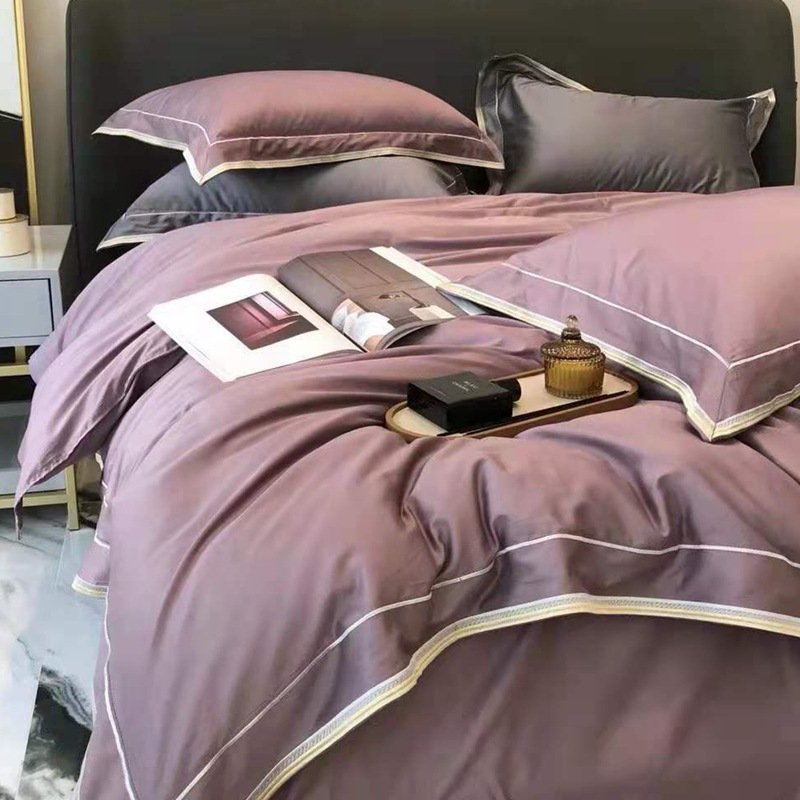 100% Cotton Hot Sale Luxury Bedding Set Wholesale Bed Sheets Duvet Cover Sets solid color Bed Sheet Fabric 500 TC Super Soft