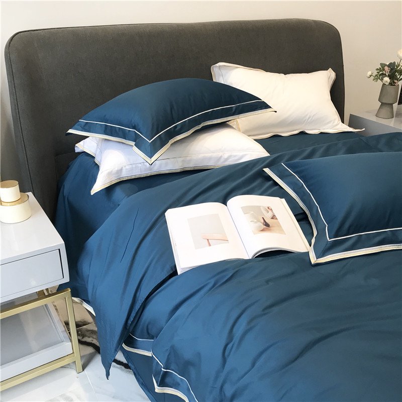 100% Cotton Hot Sale Luxury Bedding Set Wholesale Bed Sheets Duvet Cover Sets solid color Bed Sheet Fabric 500 TC Super Soft